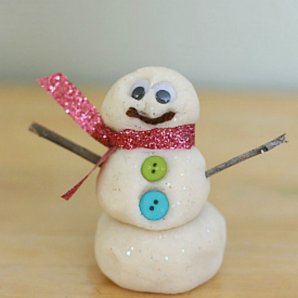 snowman dough, Winter Playdough Recipes For Kids