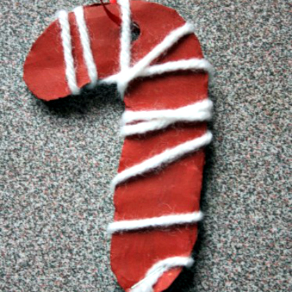 yarn wrapped candy cane, Candy Cane Crafts, winter crafts, snow activities. snowflake projects, winter activities for kids, Christmas crafts, Christmas projects