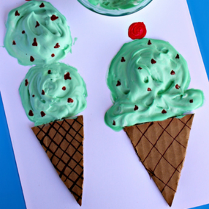 puff painted ice cream cones crafts and projects for kids