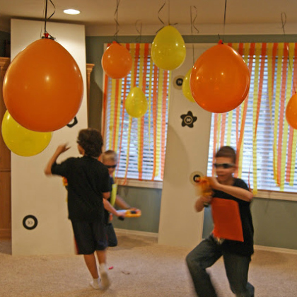 nerf shootout. balloon game for kids