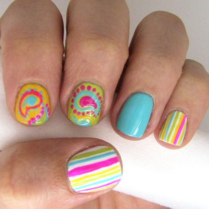pretty paisley, Spring Nails, nail art, nail art ideas for kids, cute nail art ideas, colorful nail art