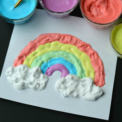 Puff Paint Rainbow Craft and Project for Kids. 