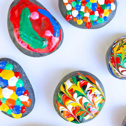 Puffy Painted Stones and Rocks Crafts and Projects for Kids
