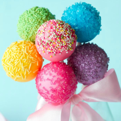colorful sprinkled cake pops for kids