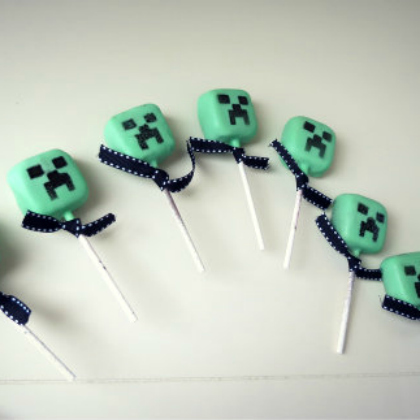 minecraft creeper cake pops for kids