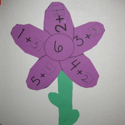 Adding Numbers with Flowers Spring Math Activities for preschoolers