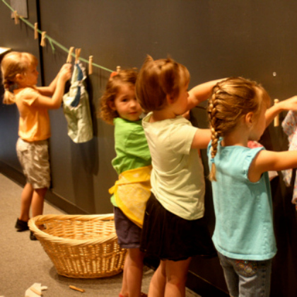 hanging laundry pretend play