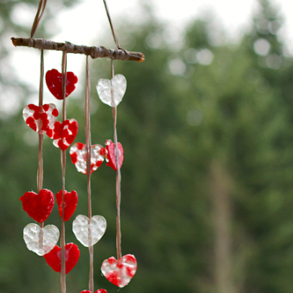 Easy Melted Bead Heart Wind Chimes Crafts for Kids