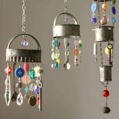 Colorful Recycled Wind Chimes Crafts for Kids