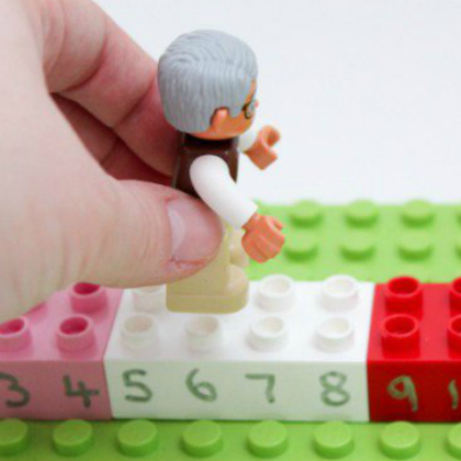  LEGO Duplo Number Line Spring Math Activities for the preschoolers!