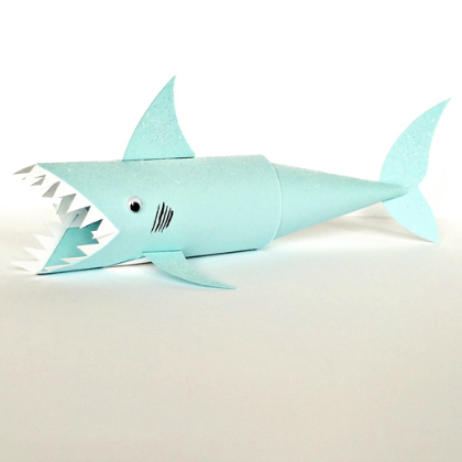 paper tube shark, Shark Crafts, scary-fun shark crafts for kids, animal crafts, fish crafts for kids
