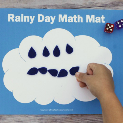 Raindrops Counting Spring Math Activities for the preschoolers!
