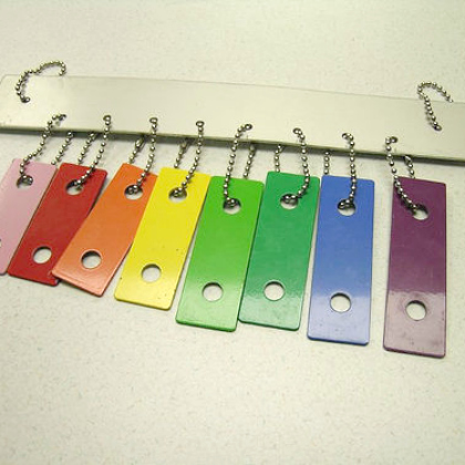 Colorful Xylophone Keys Wind Chime Crafts for Kids- Pink, Red, Orange, Yellow, Yellow Green, Green, Blue, Violet