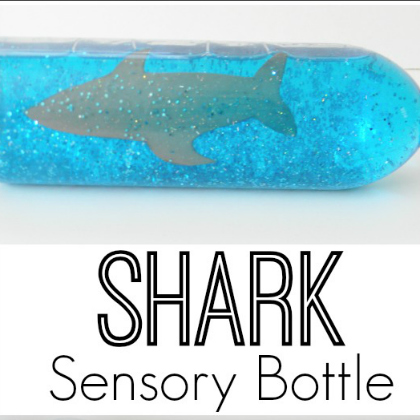 sensory bottle, Shark Crafts, scary-fun shark crafts for kids, animal crafts, fish crafts for kids