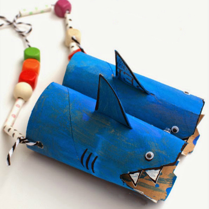 shark binoculars, Shark Crafts, scary-fun shark crafts for kids, animal crafts, fish crafts for kids