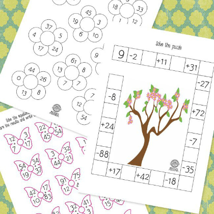 Printable Worksheets Spring Math Activities for the preschoolers!