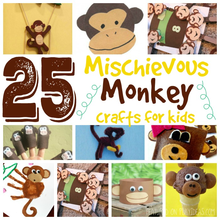 25 Mischievous Monkey Crafts for Kids Featured