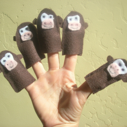 monkey finger puppets craft. brown monkey finger puppets