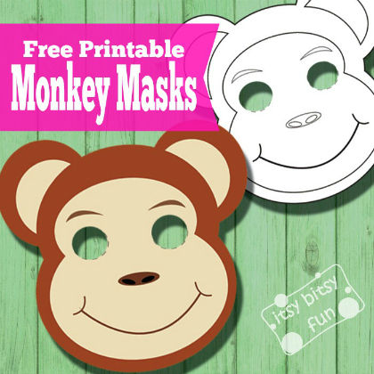 Monkey Masks Craft. Free Printable Monkey Masks