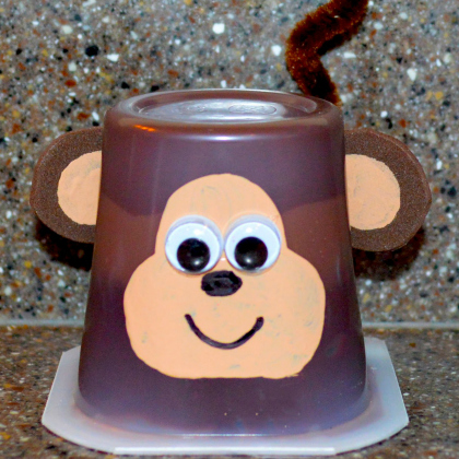 Brown monkey pudding cup craft