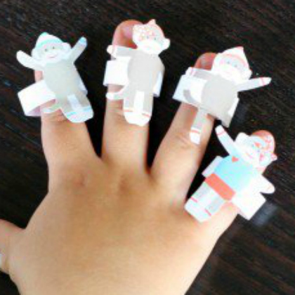 paper monkey finger puppet rings craft