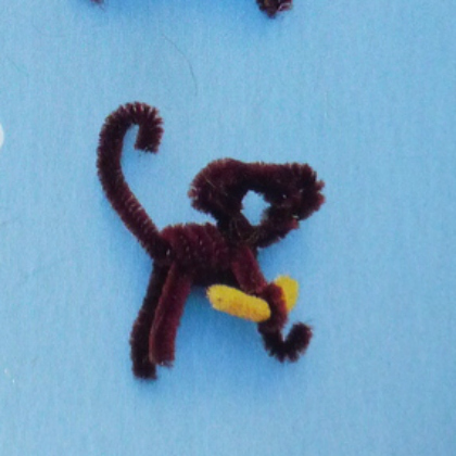 pipe cleaner monkey craft. fuzzy wire monkey craft