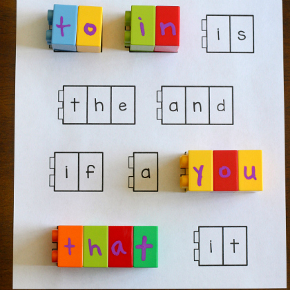 sight word building page, learning activity for kids, sight reading, sight word games, reading games, fun learning activities