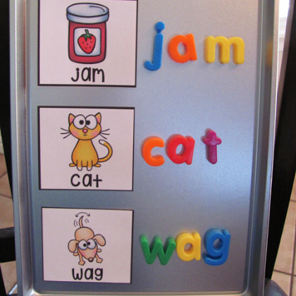 sight word magnetic letters on cookie sheet magnetic board, learning activity for kids, sight reading, sight word games, reading games, fun learning activities