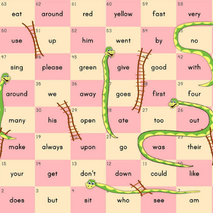 snakes, ladders and sight word game - free printable, learning activity for kids, sight reading, sight word games, reading games, fun learning activities
