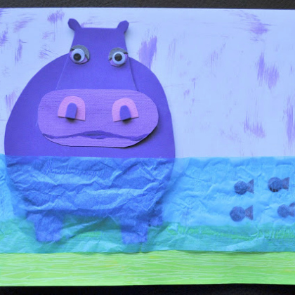 hippo collage, Perfectly Purple Crafts (And Surprises) For Kids