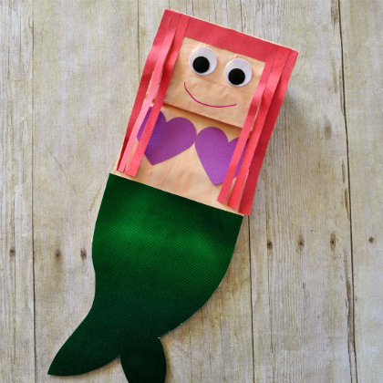 paper bag mermaid, 25 Magical Mermaid Crafts, mermaid projects, ideas for mermaid, mermaid costume, mermaid for kids. mermaid stuff, mermaid crafts, little mermaid