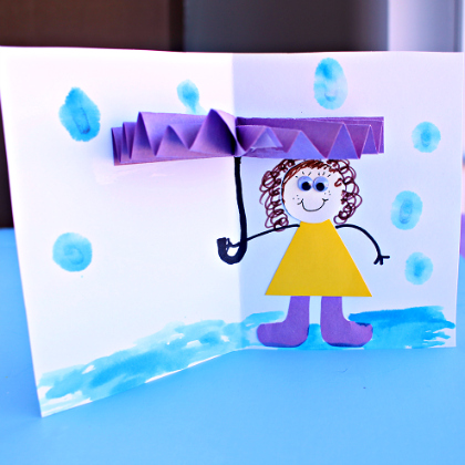 rainy day umbrella craft, Perfectly Purple Crafts (And Surprises) For Kids