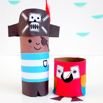 toilet roll craft, 25 Argh-mazing Pirate Crafts And Activities For Kids Featured, pirate activities, pirate ideas for kids, pirate ships