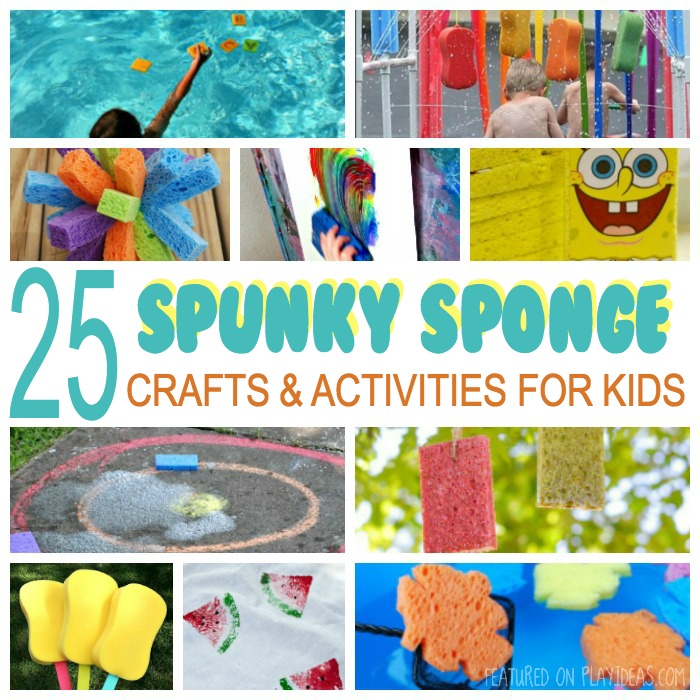 25 Spunky Sponge Crafts and Activities for Kids, Sponge ideas. ways to play with sponge, how to play with sponge. sponge activities