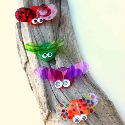 Bottle-Cap-Bugs-Artzy-Creation, Sensational Summer Crafts for Kids
