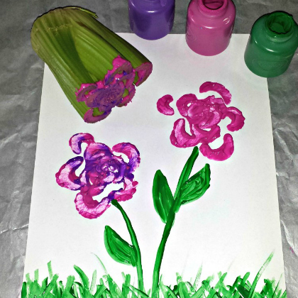 Celery Flower Stamping Craft for kids!