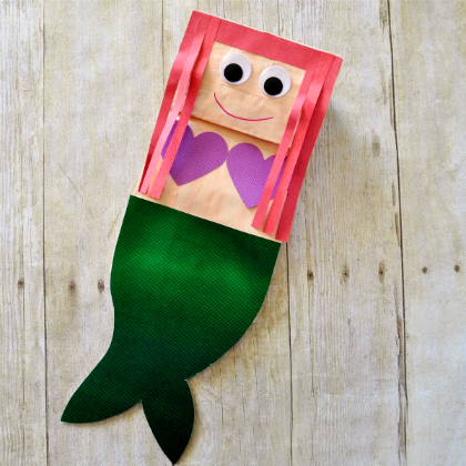 paper-bag-mermaid-kids-craft, Sensational Summer Crafts for Kids