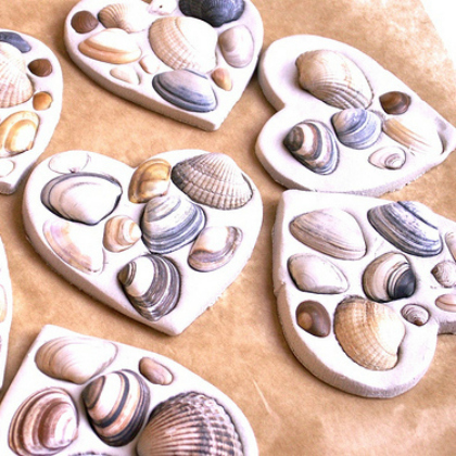 salt dough hearts, Summery Seashell Crafts For Kids
