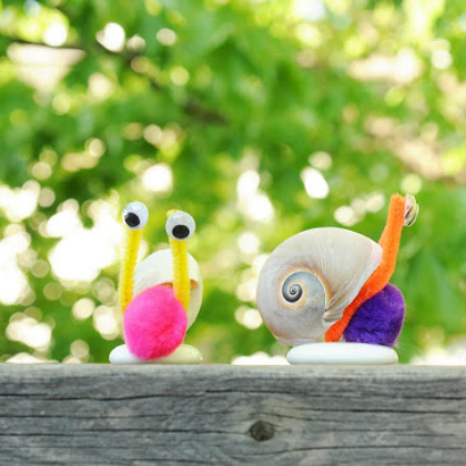 shell snails, Summery Seashell Crafts For Kids