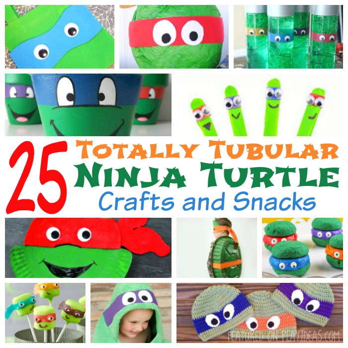 25 Totally Tubular Ninja Turtle Crafts and Snacks Featured, cartoon-inspired crafts, cartoons, ninja turtles, fun crafts for kids