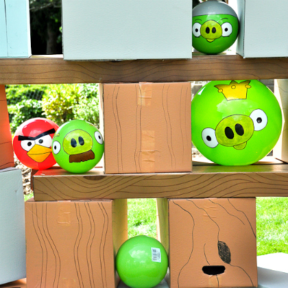back yard game, 25 Awesome Angry Bird Crafts and Activities Featured, angry birds, crafts for kids, fun crafts, angry birds themed party, angry birds ideas