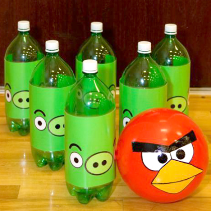 bowling, 25 Awesome Angry Bird Crafts and Activities Featured, angry birds, crafts for kids, fun crafts, angry birds themed party, angry birds ideas