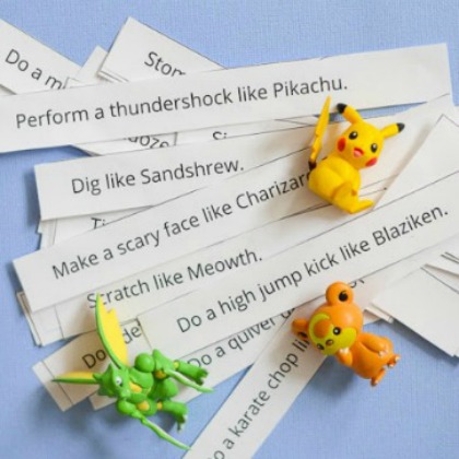 Printable Pokemon Action Cards for kids!