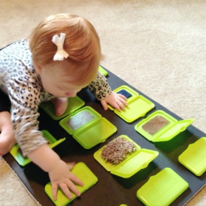 sensory board with lids, Easy Hand and Eye Coordination Ideas for Toddlers and Babies