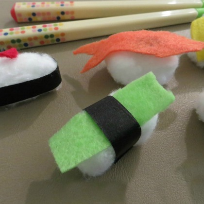 sushi, 25 Creative Cotton Ball Crafts For Preschoolers, preschool activities, ways to use cotton balls, activities for preschoolers, art with cotton balls, cotton ball arts