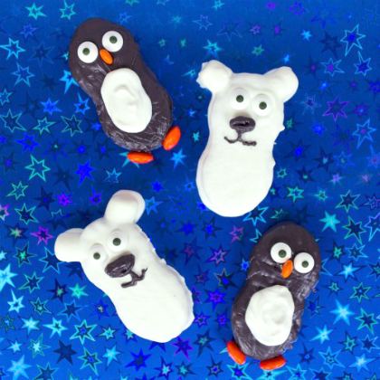 penguin and polar bear winter cookies