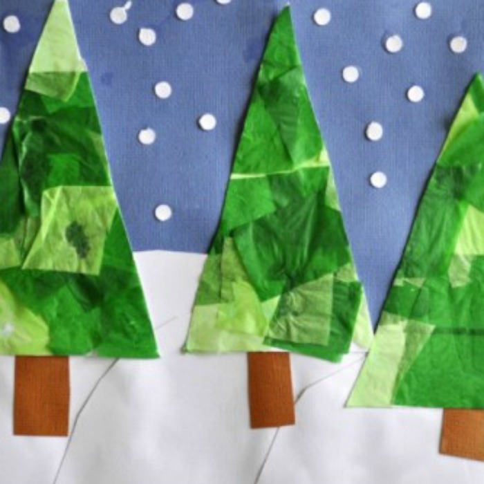 Christmas tree tissue paper, Christmas tree, Christmas tree crafts for kids, Christmas tree ideas, simple Christmas tree ideas, winter activities, winter crafts, how to make simple Christmas tree