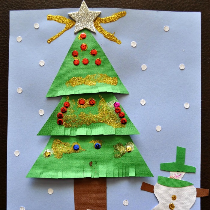Fringe Christmas Tree, Christmas tree, Christmas tree crafts for kids, Christmas tree ideas, simple Christmas tree ideas, winter activities, winter crafts, how to make simple Christmas tree