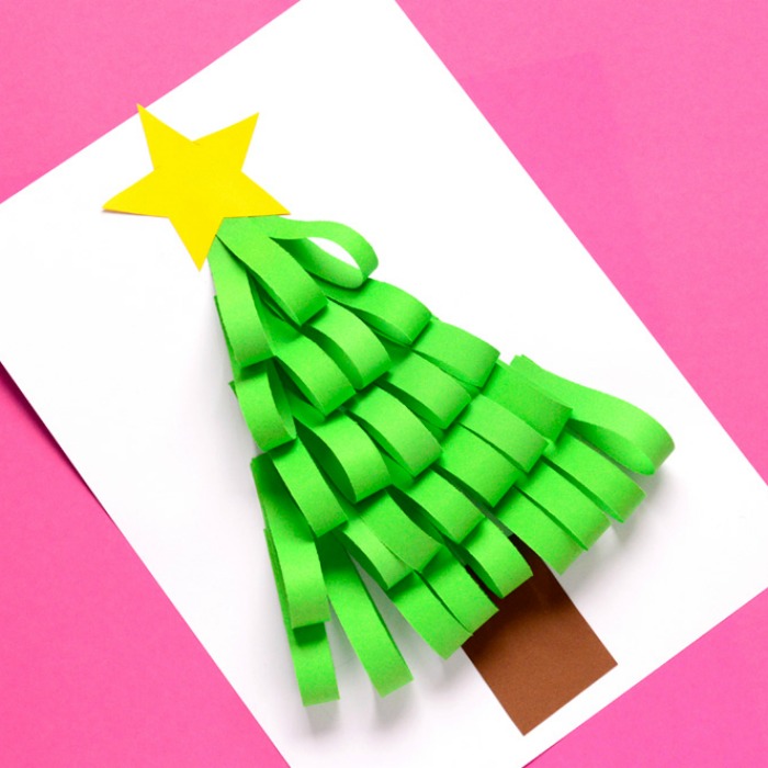 Loop Christmas tree, Christmas tree, Christmas tree crafts for kids, Christmas tree ideas, simple Christmas tree ideas, winter activities, winter crafts, how to make simple Christmas tree