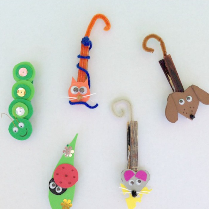 Clothespin Crafts for Kids. Clothespin Fridge Critters